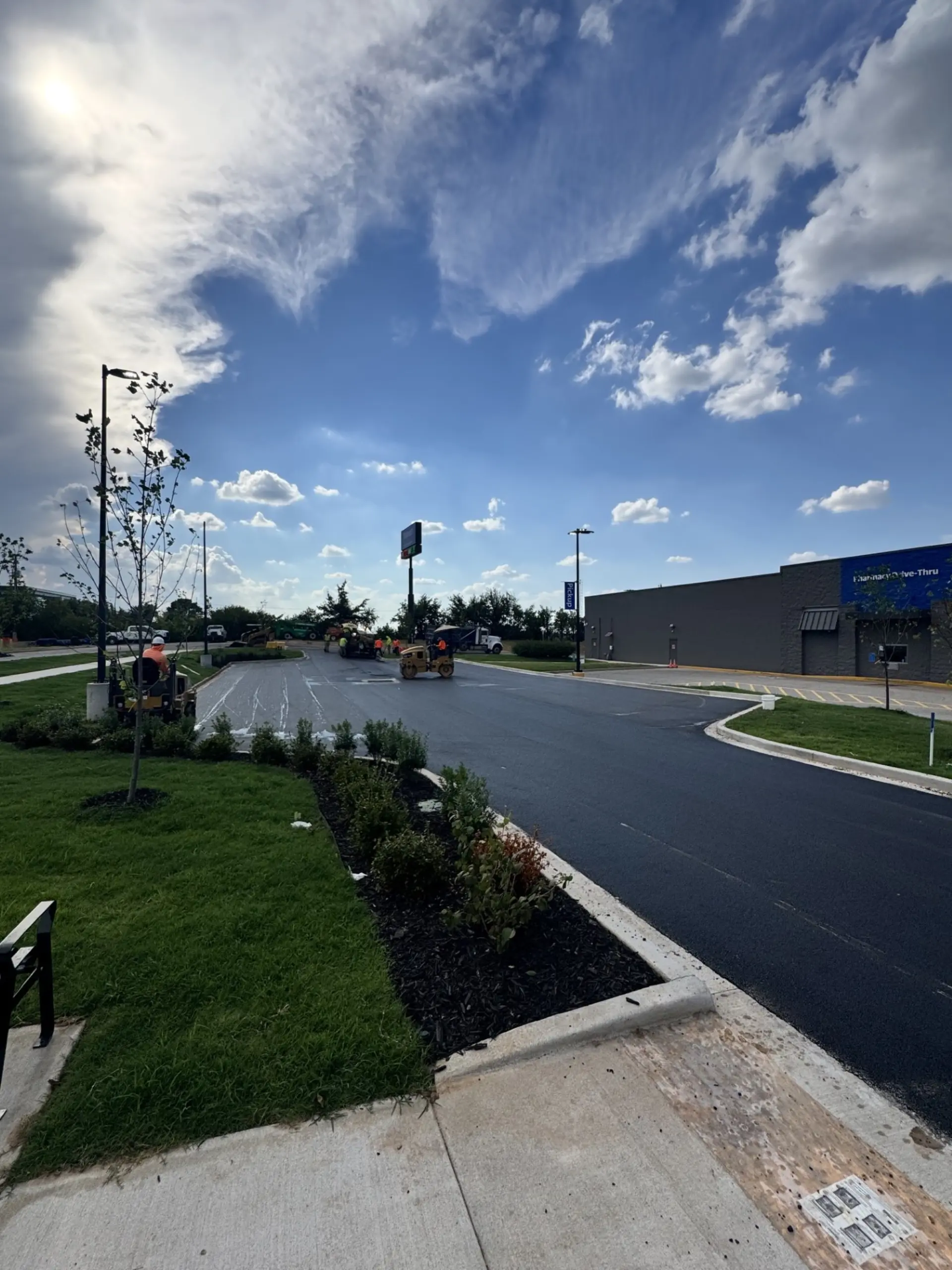 Parking lot paving at Walmart on Don Tyson Blvd in Springdale, Arkansas